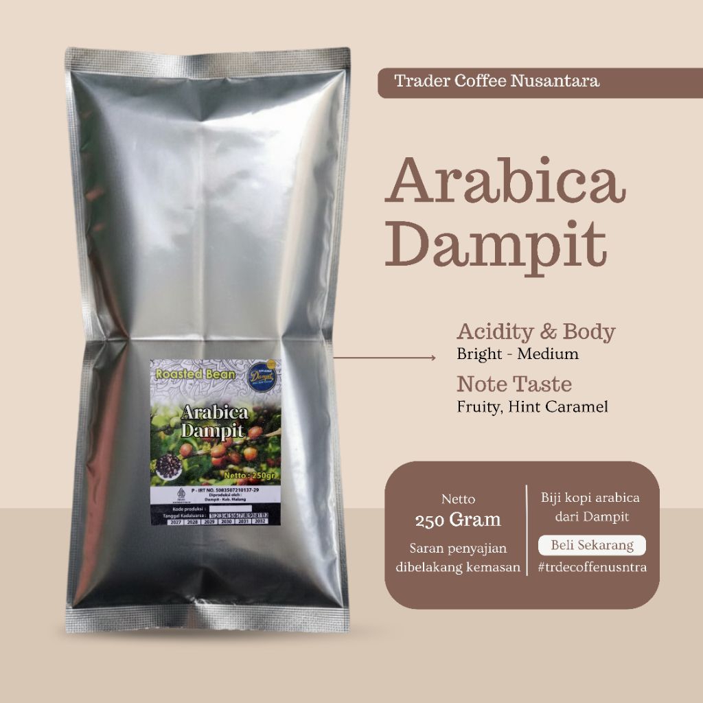 Kopi Arabica Dampit 250 Gram - Fruity & Bright Body