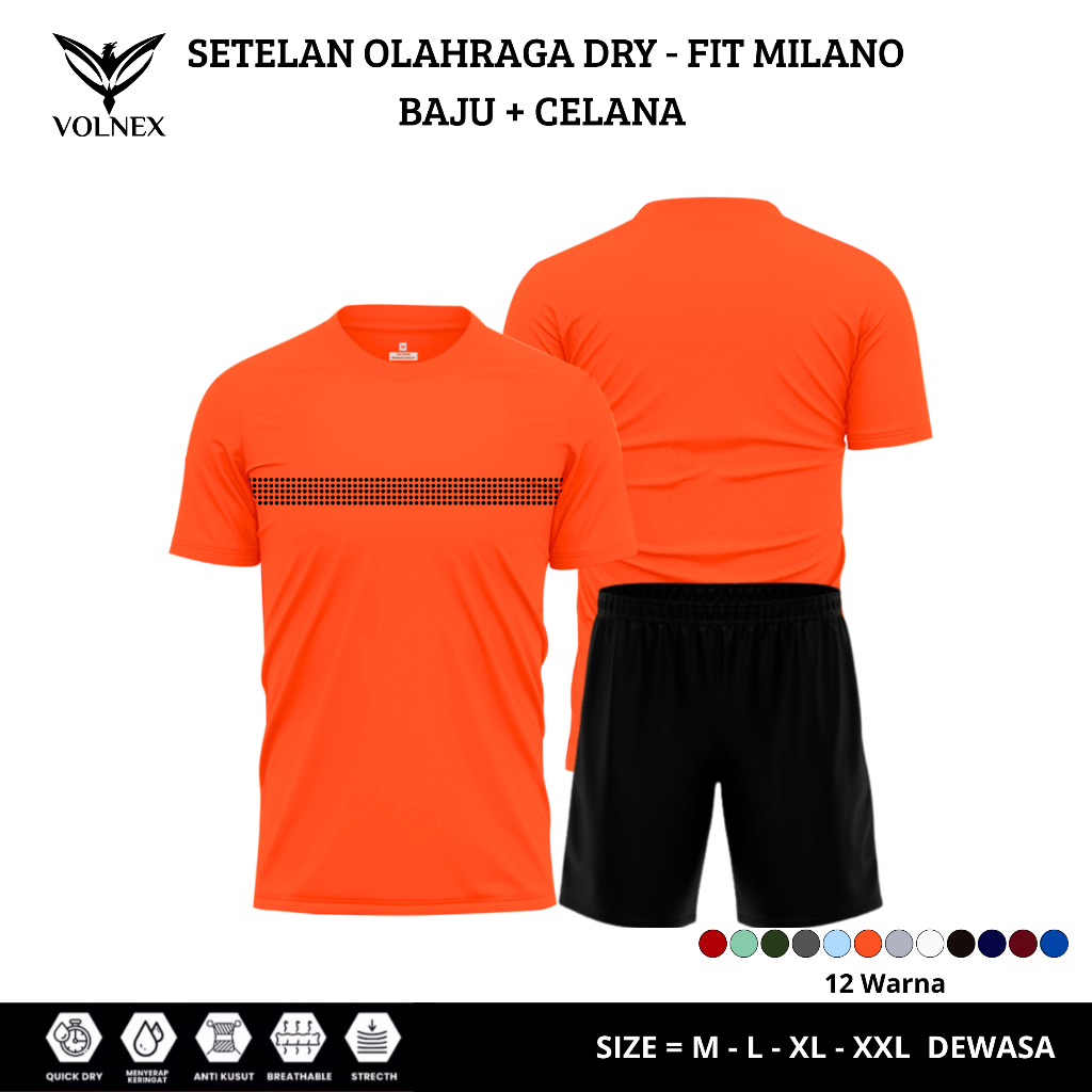 Setelan Olahraga Outdoor Indoor Baju dan Celana Pendek Sport Futsal Sablon DTF SET Dewasa PL005