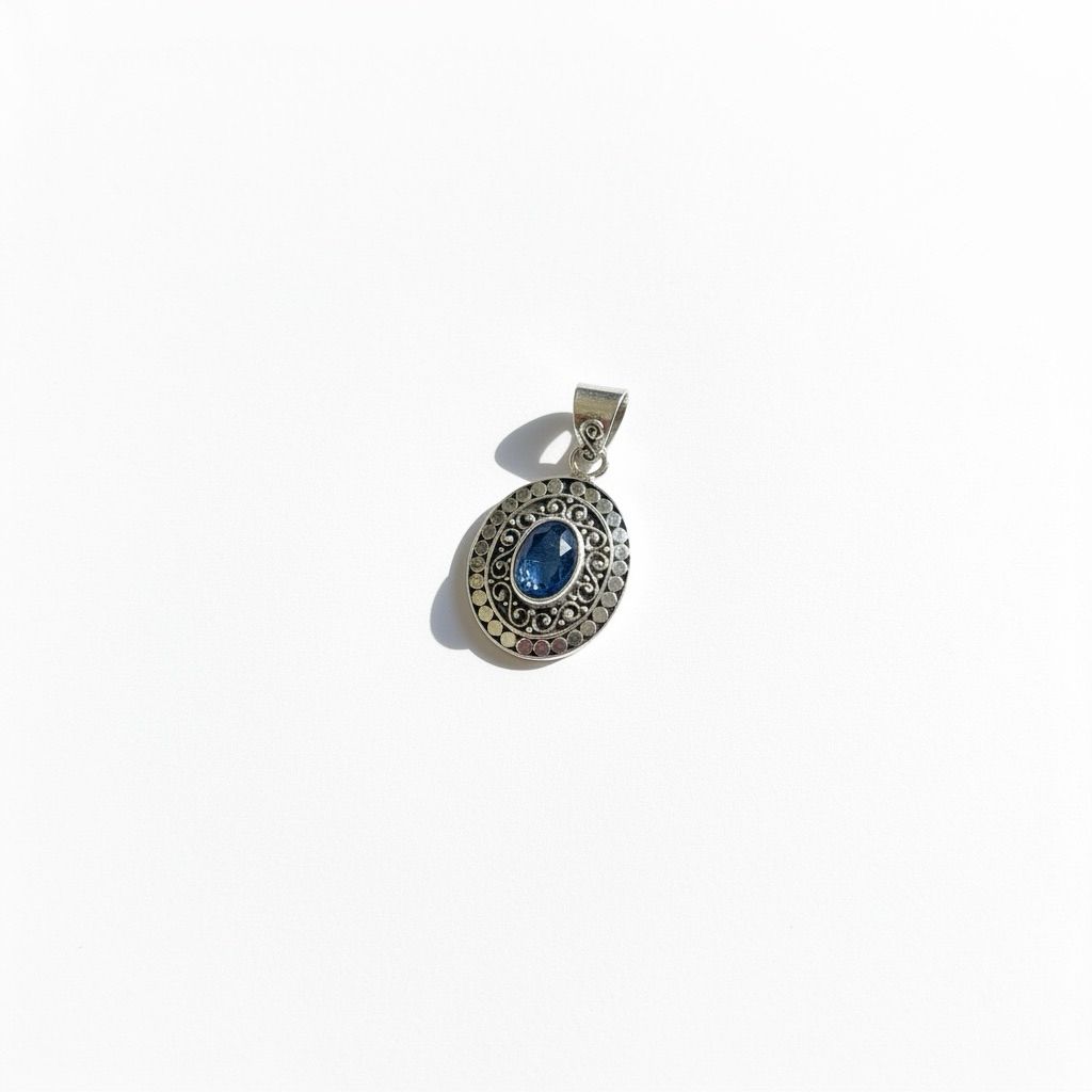 Liontin Perak 925 Permata Kyanite | Pendant Silver 925 Kyanite Stone | Gatavy Jewelry | GJP 0068 Kya