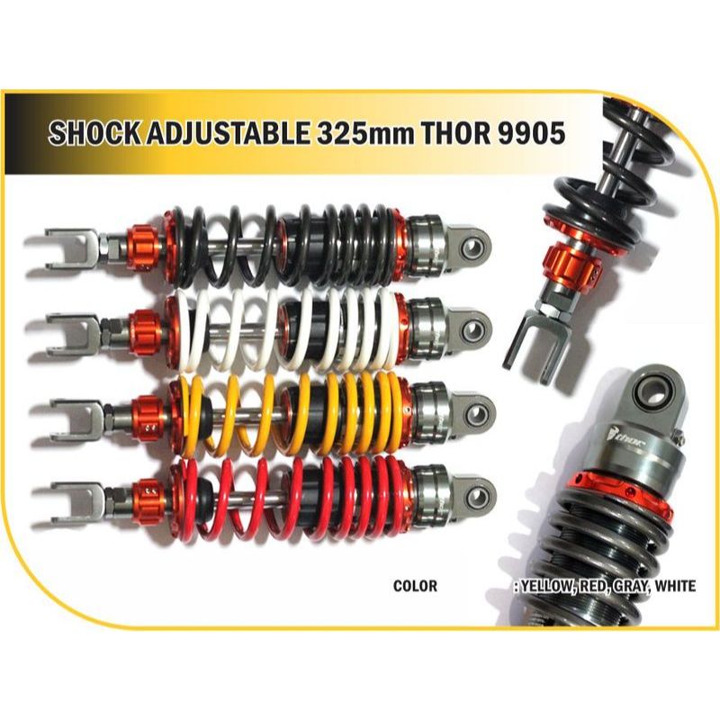 Shockbreaker 325mm THOR-9905 | Shock Belakang Tabung Adjustable
