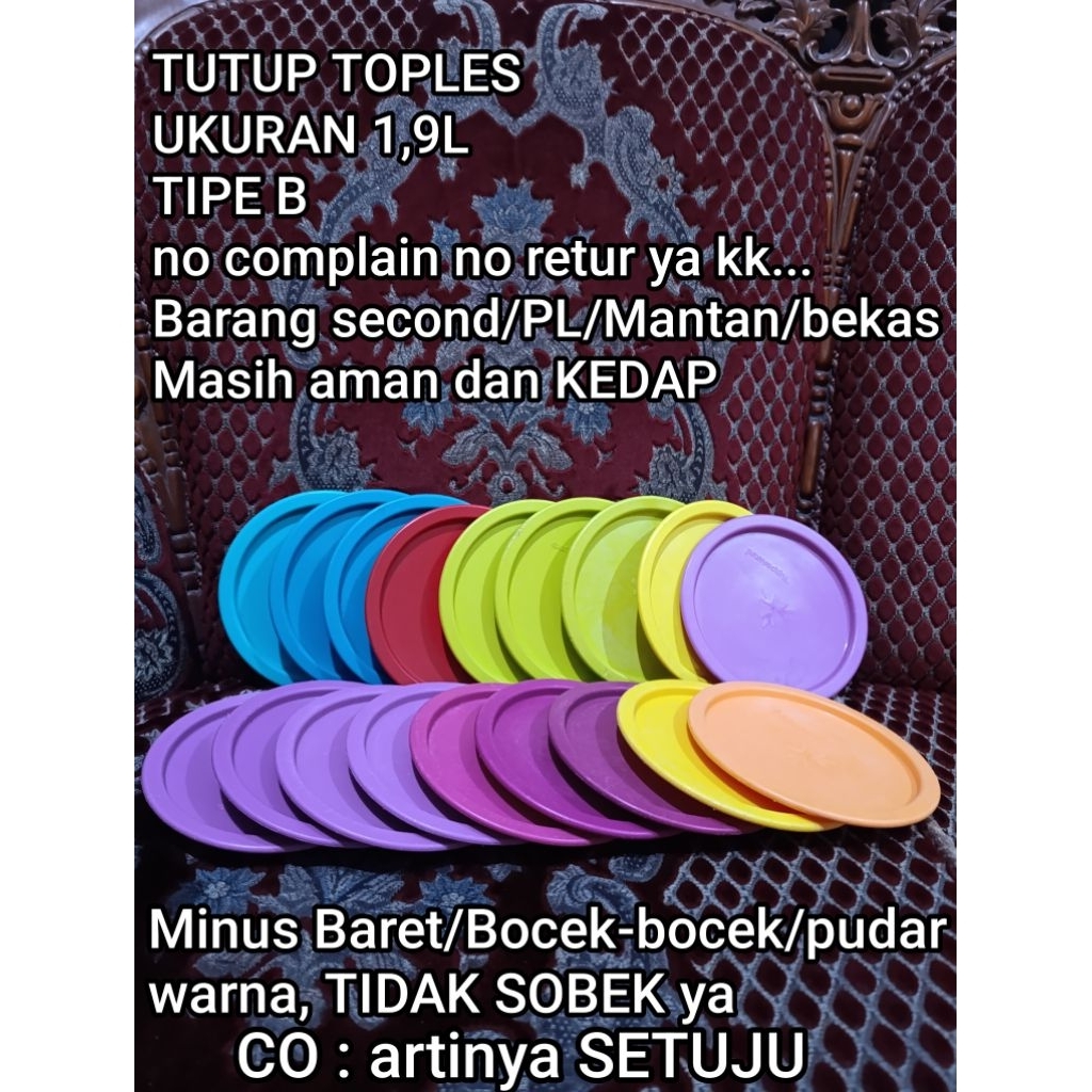 Tutup toples bulat Tupperware 1,9L Mantan bukan BARU