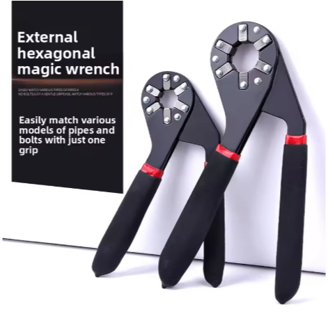 GI 6/8In Multifunctional Adjustable Universal Wrench With Chrome Craftsman Wrench Grip Multifunction