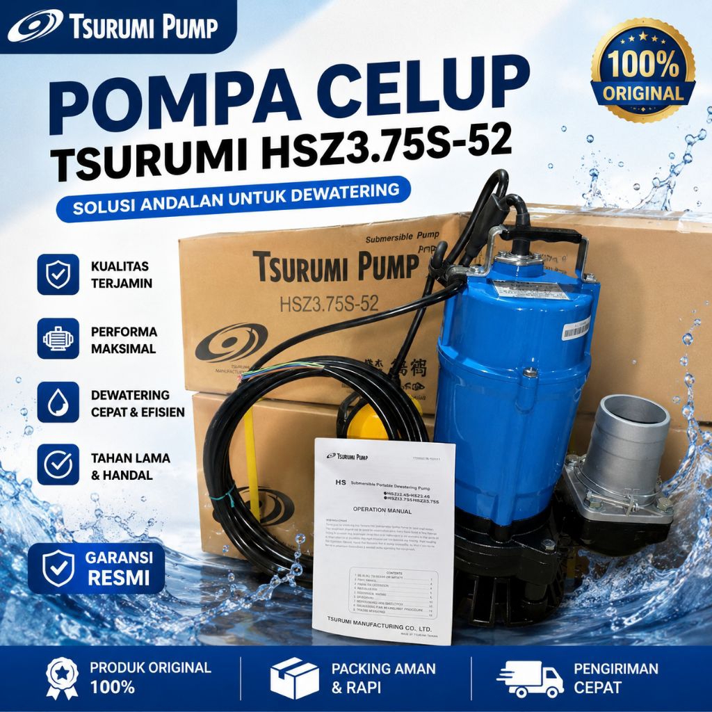 Pompa Celup Tsurumi HSZ3.75S-52(auto)/Pompa Celup Air Kotor Tsurumi