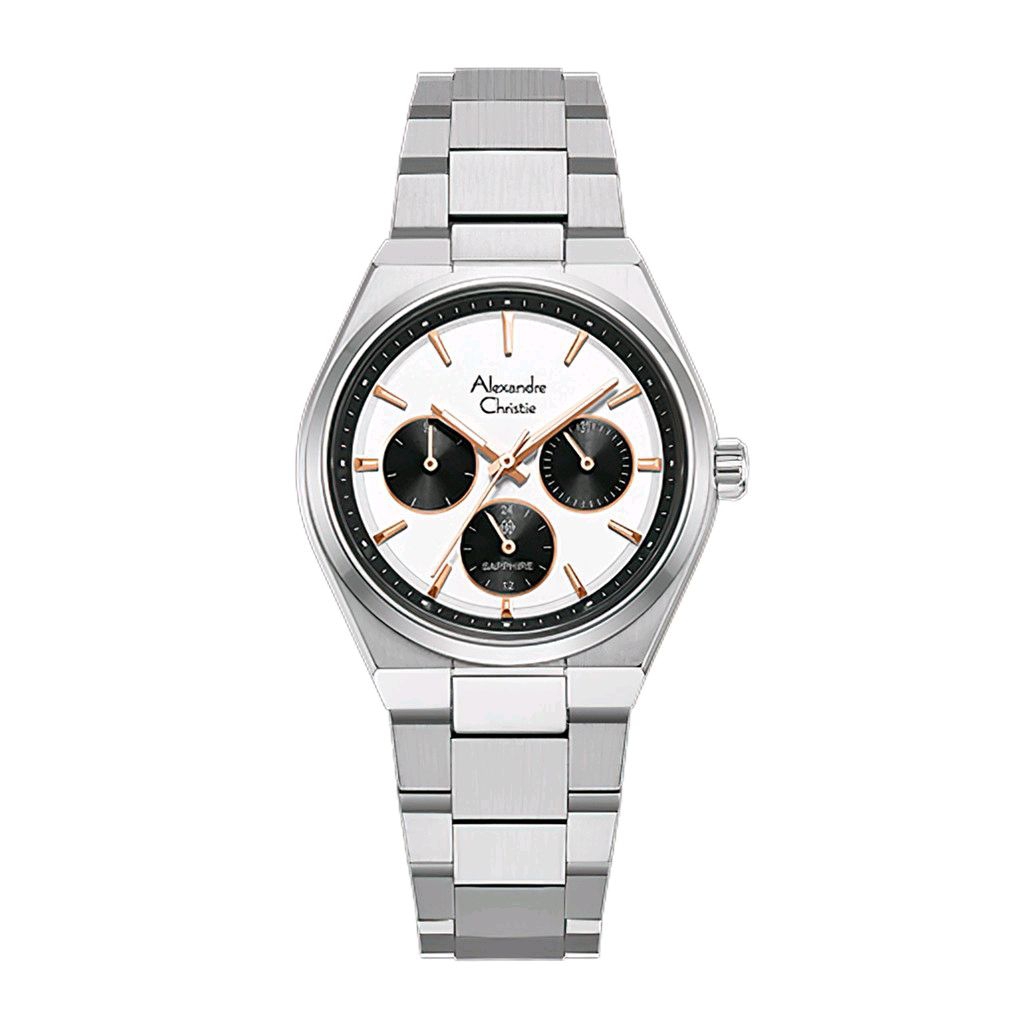 Jam Tangan Wanita Alexander Christie AC 8697 Cronograph Kaca Sapphire Stainless Steel Original
