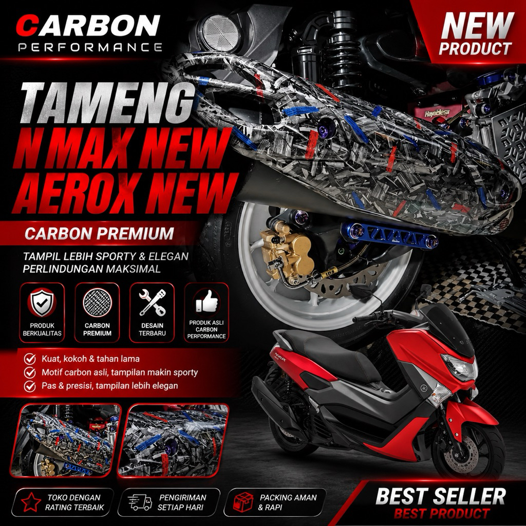 TUTUP KNALPOT AEROX NEW CARBON FORGED NMAX NEW CARBON FORGED  -  aerox new carbon Forged aerox conec