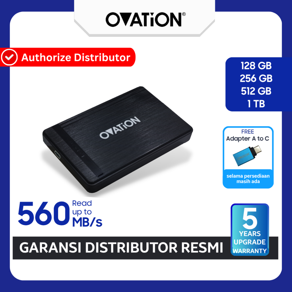 OVATION P560 Portable SSD External Type C 128GB / 256GB SSD Eksternal 128 GB 256 GB Compareable Port