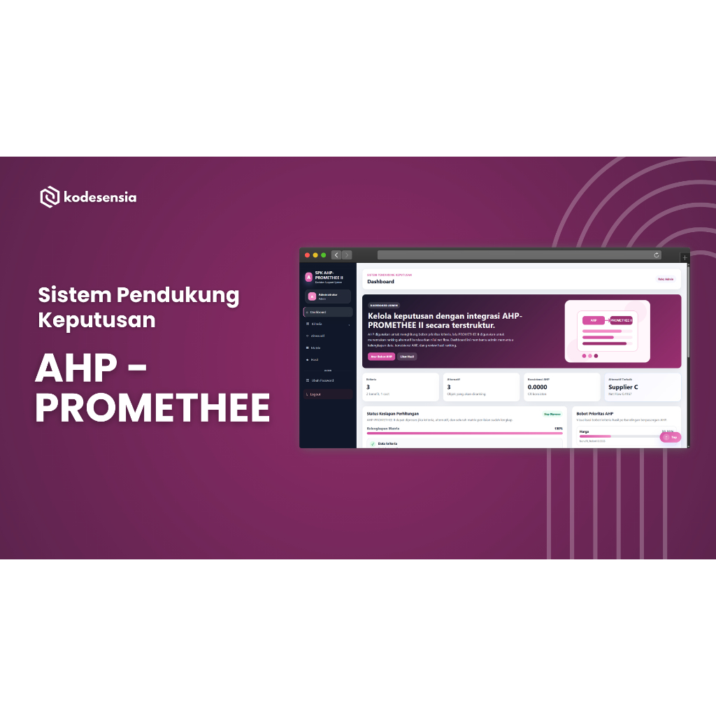 Aplikasi SPK Metode AHP-PROMETHEE Berbasis Web
