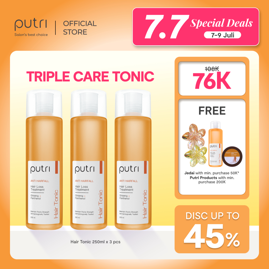 Putri Triple Care Cool Refresh Hair Tonic 200mL | Hair Tonic Wangi Tahan Lama | Tonic Badai | Hair T
