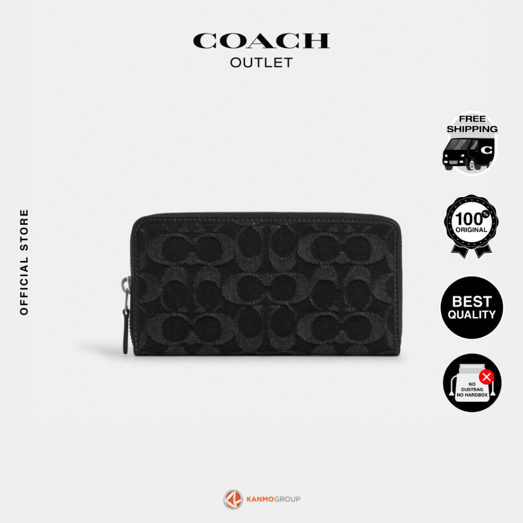 Coach Accordion Wallet In Signature - Dompet Panjang Pria
