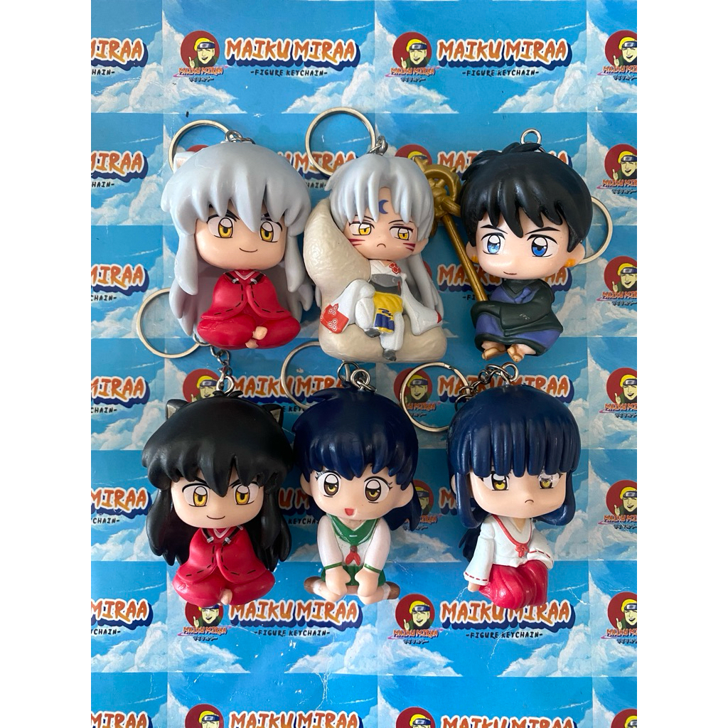 Figure Keychain / Gantungan Kunci Inuyasha D Kagome Kikyo Sesshomaru Miroku