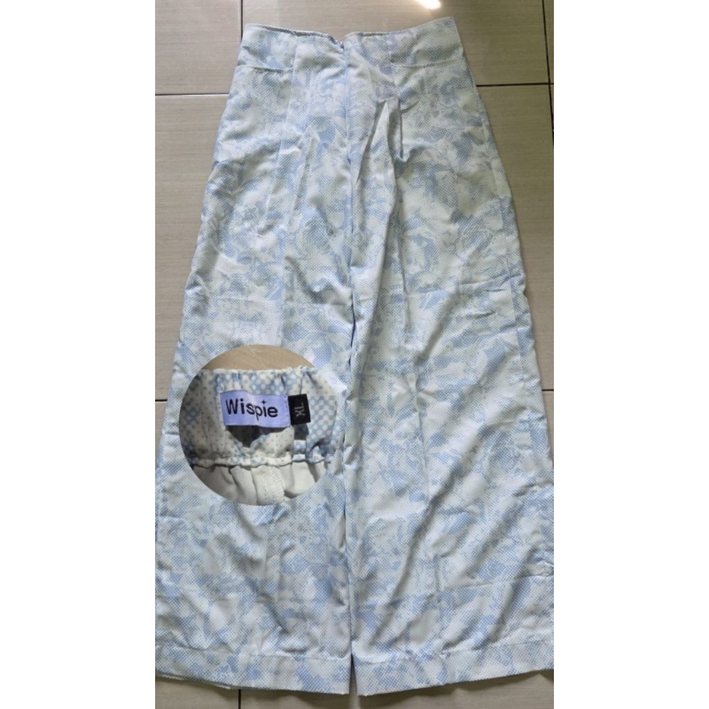 Wispie City Pants | Celana Tidur Panjang Wanita Kantor Kuliah Motif Wild Blue Kulot