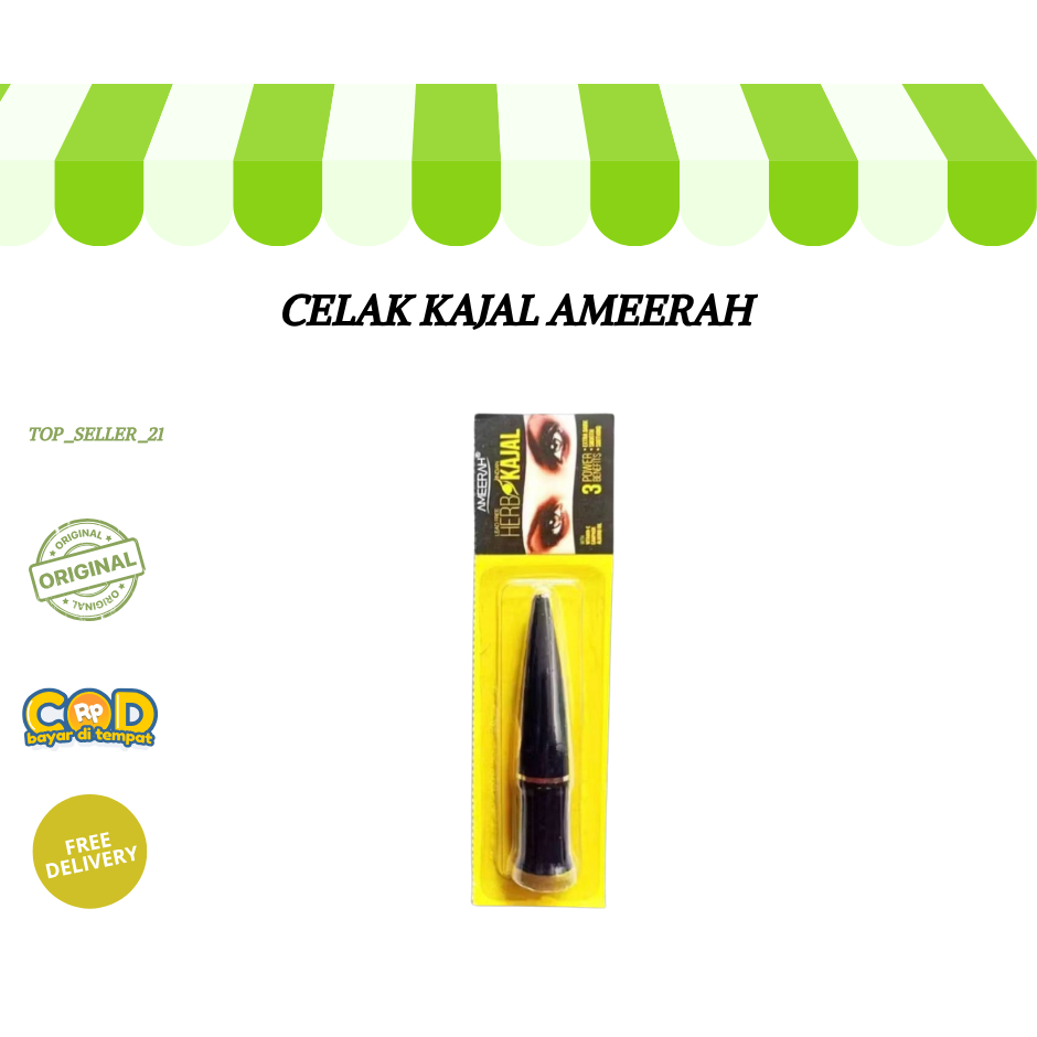 Celak Ameerah Kajal Halal  Eyeliner Mata Hitam BPOM