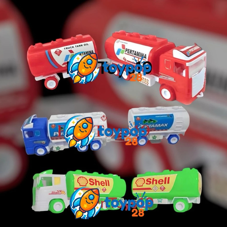 Truk Gandeng PERTAMINA / Mainan Mobil Truck Gandeng Oli Tangki Gandeng Bensin PERTAMINA BESAR BAGUS