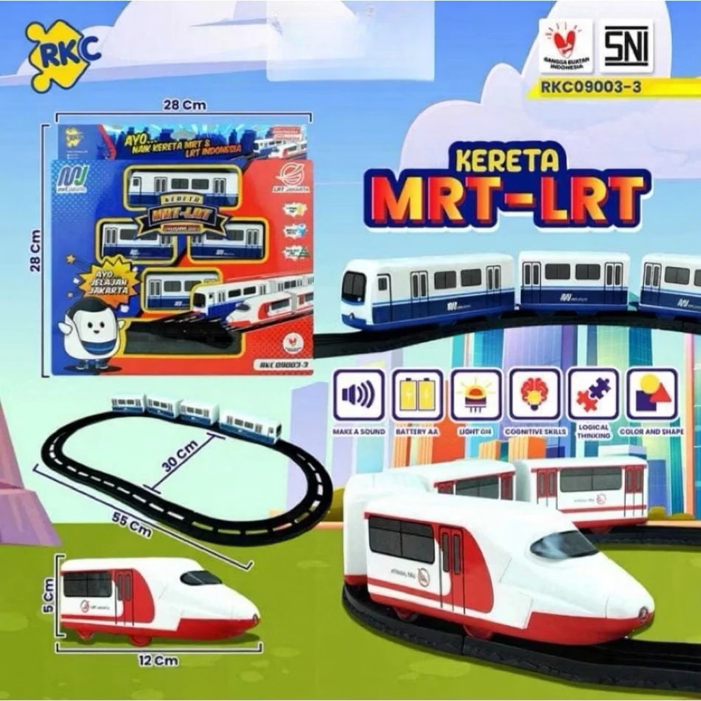 Mainan Kereta MRT dan LRT Train and Track || Mainan Kereta Api MRT LRT Indonesia RKC 09003-3