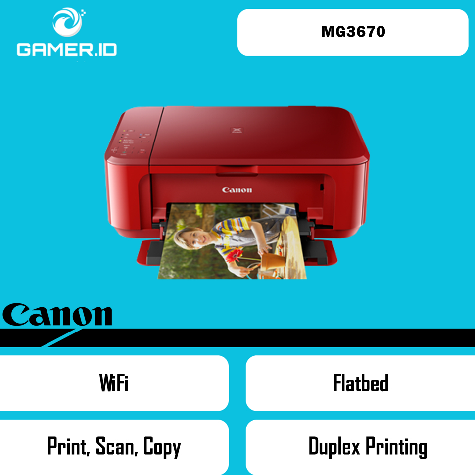 CANON PIXMA MG3670 PRINTER RED
