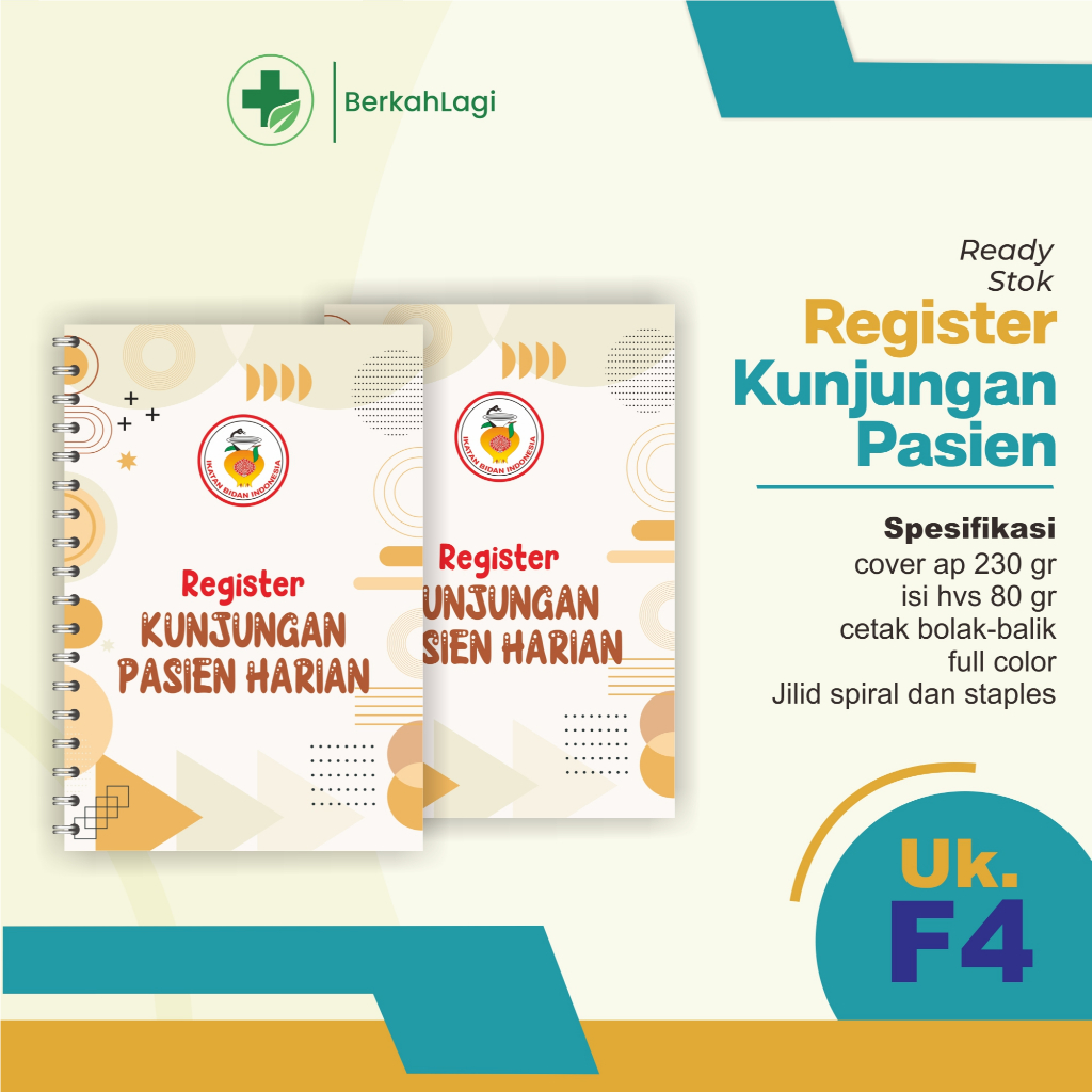 Buku Register Kunjungan Pasien Harian, buku Register, Buku Bidan, Buku Dokter