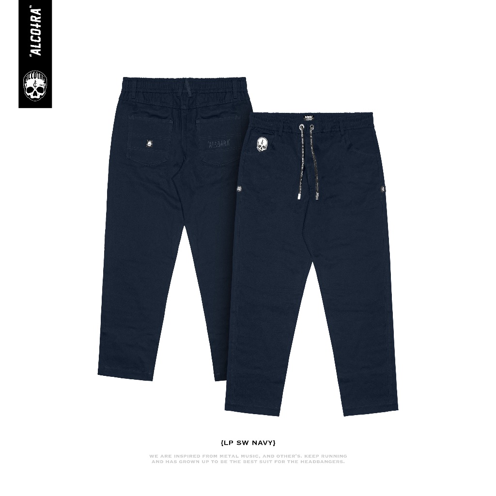 LP SW NAVY // LONG PANTS STRETCH WAIST NAVY // CELANA PANJANG ALCOTRA