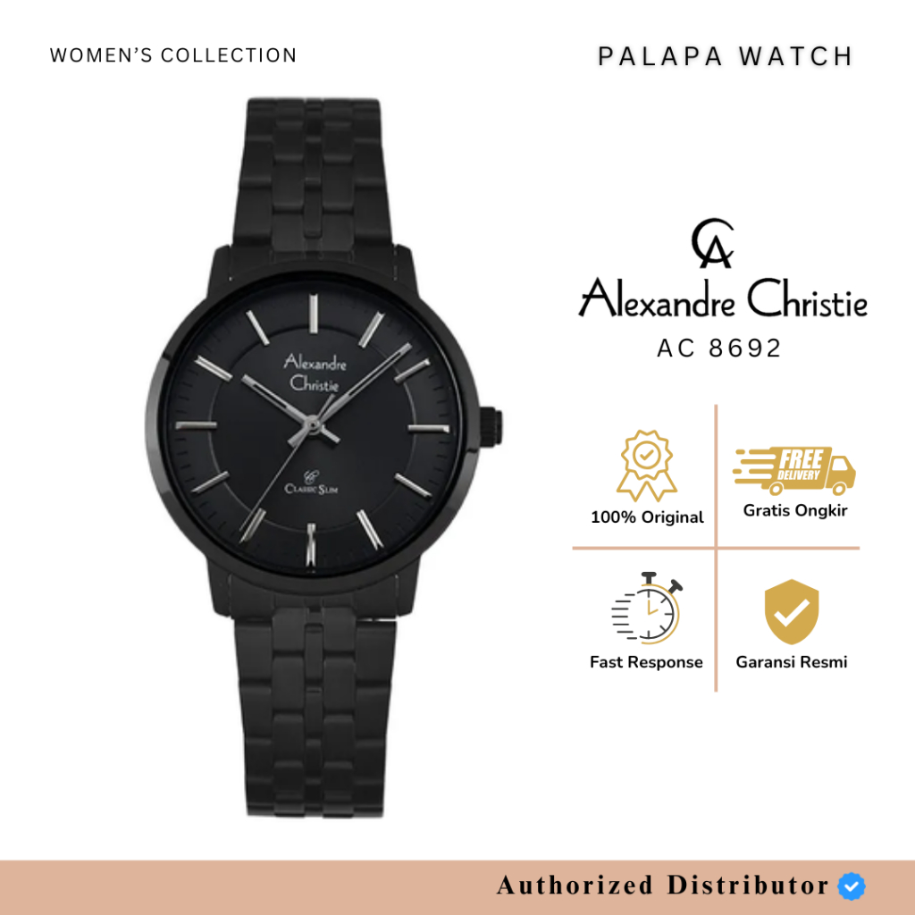 Jam Tangan Wanita Alexandre Christie AC 8692 / AC 8657 / AC 8694 Rantai Original