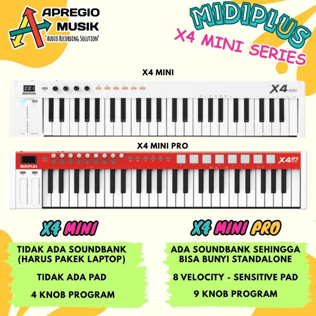 MIDIPLUS X4 PRO mini X4PRO Mini X4 MINI PRO 49 keys midi controller with soundbank standalone