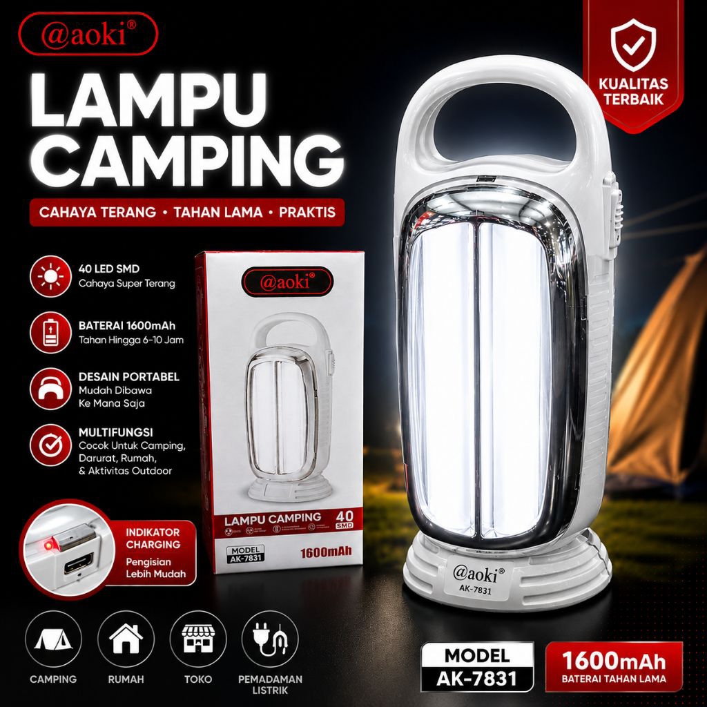 Aoki AK 7831 Lampu emergency Lampu Darurat LED Aoki-7831