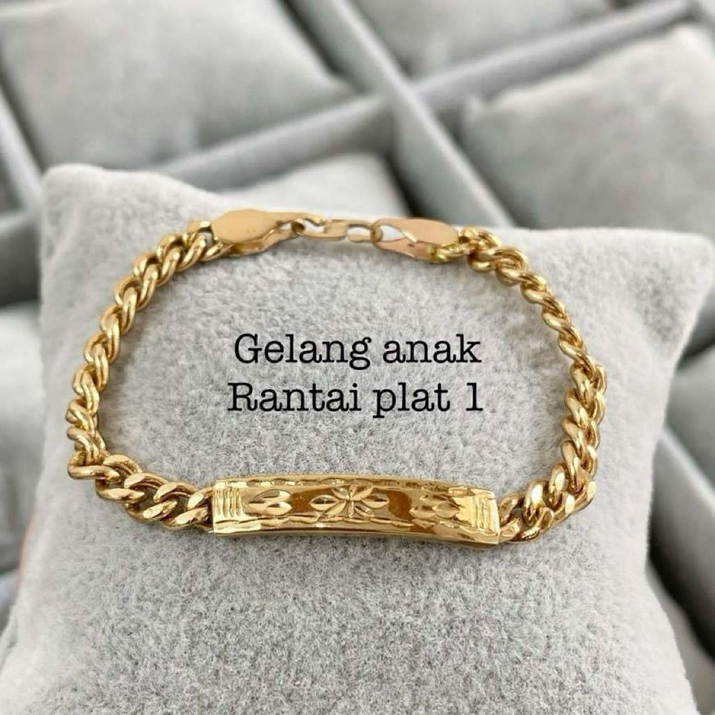 ANAK - gelang bahan swasa model rantai plat 1 dan 2
