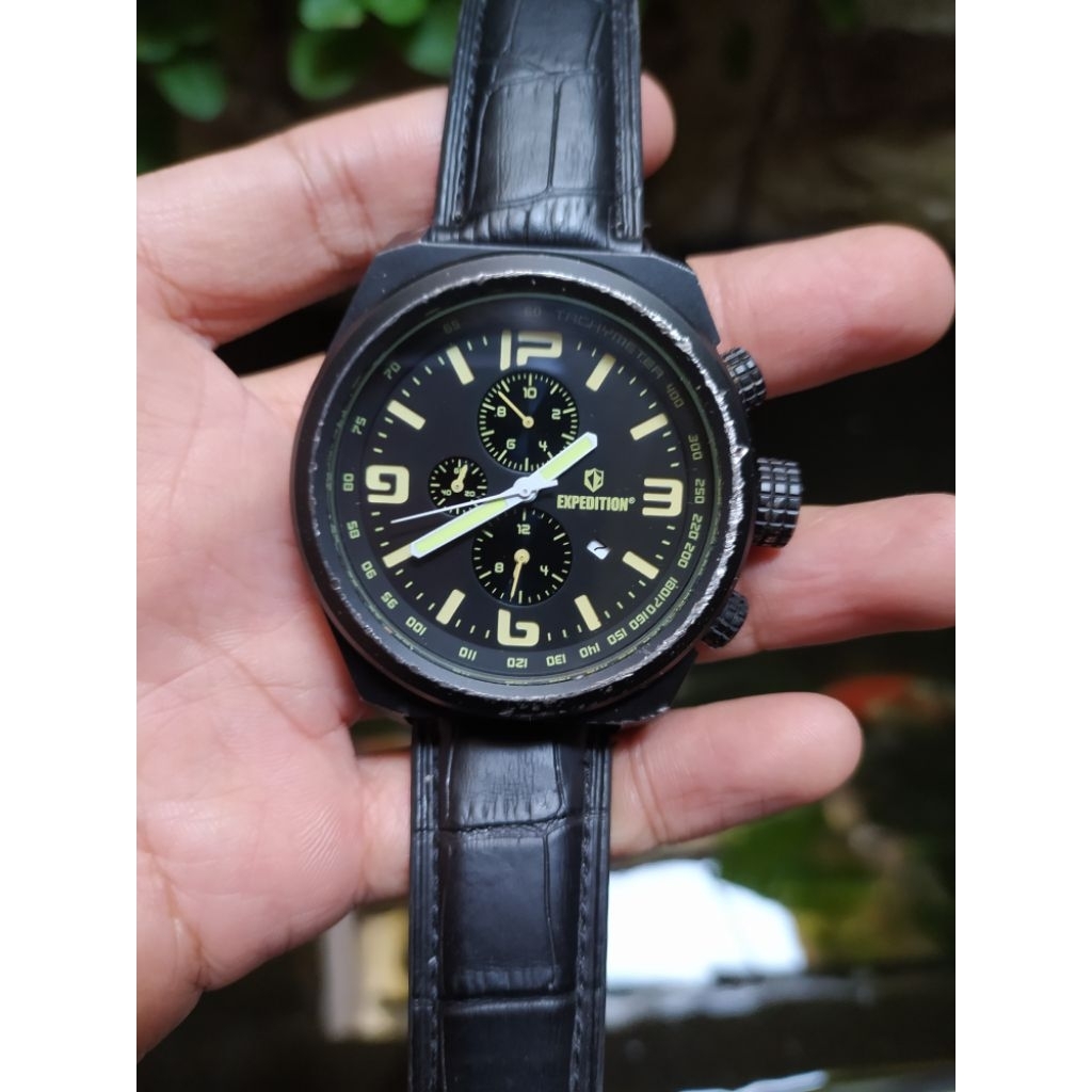 jam tangan expedition E6356M cronograph second bekas