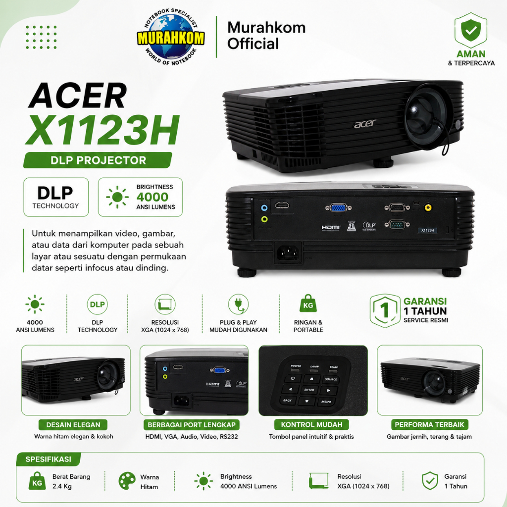 Projector Acer X1123H DLP