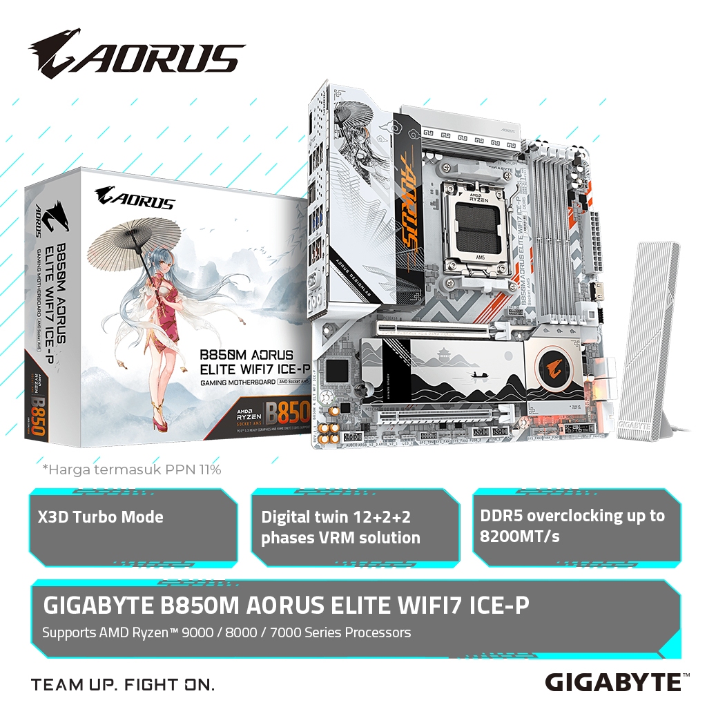 Gigabyte B850M AORUS ELITE WIFI7 ICE-P Motherboard