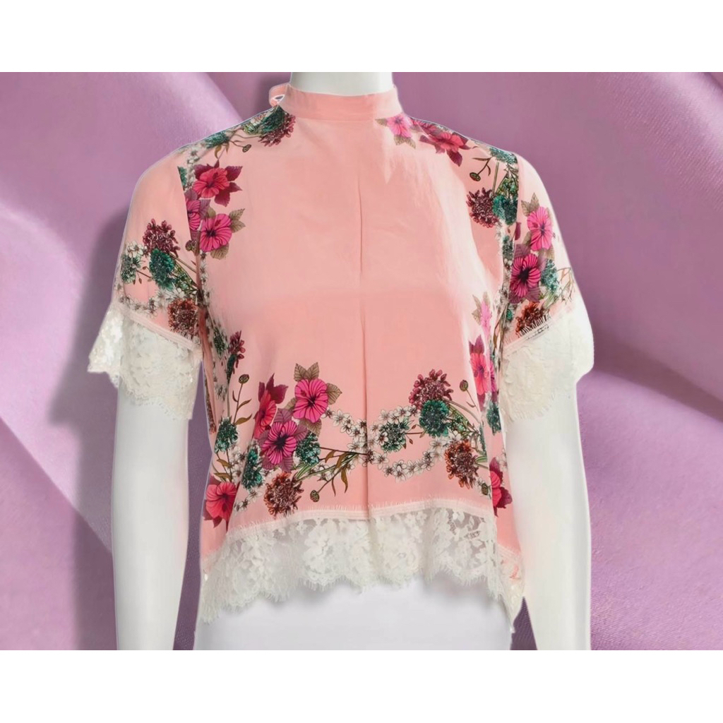 Sandro Paris Floral Lace Blouse