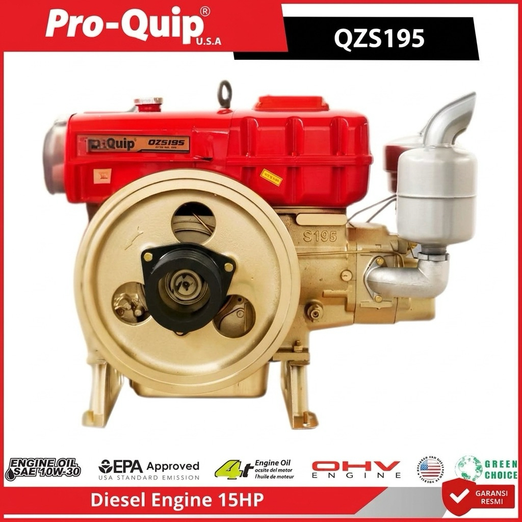 Diesel Engine Mesin Diesel PROQUIP QZS195 Mesin Penggerak Diesel 15HP Diesel Engine QZS 195