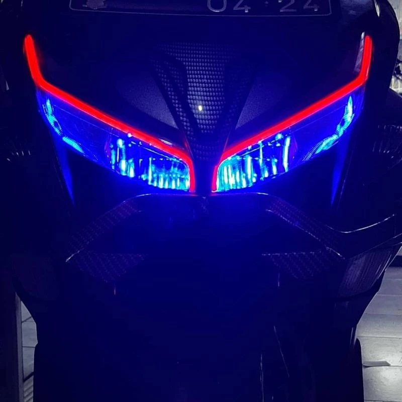Lampu Alis Motor LED RGB Running Flekxibel 30 cm Speedometer 12 V 24 V Variasi Motor
