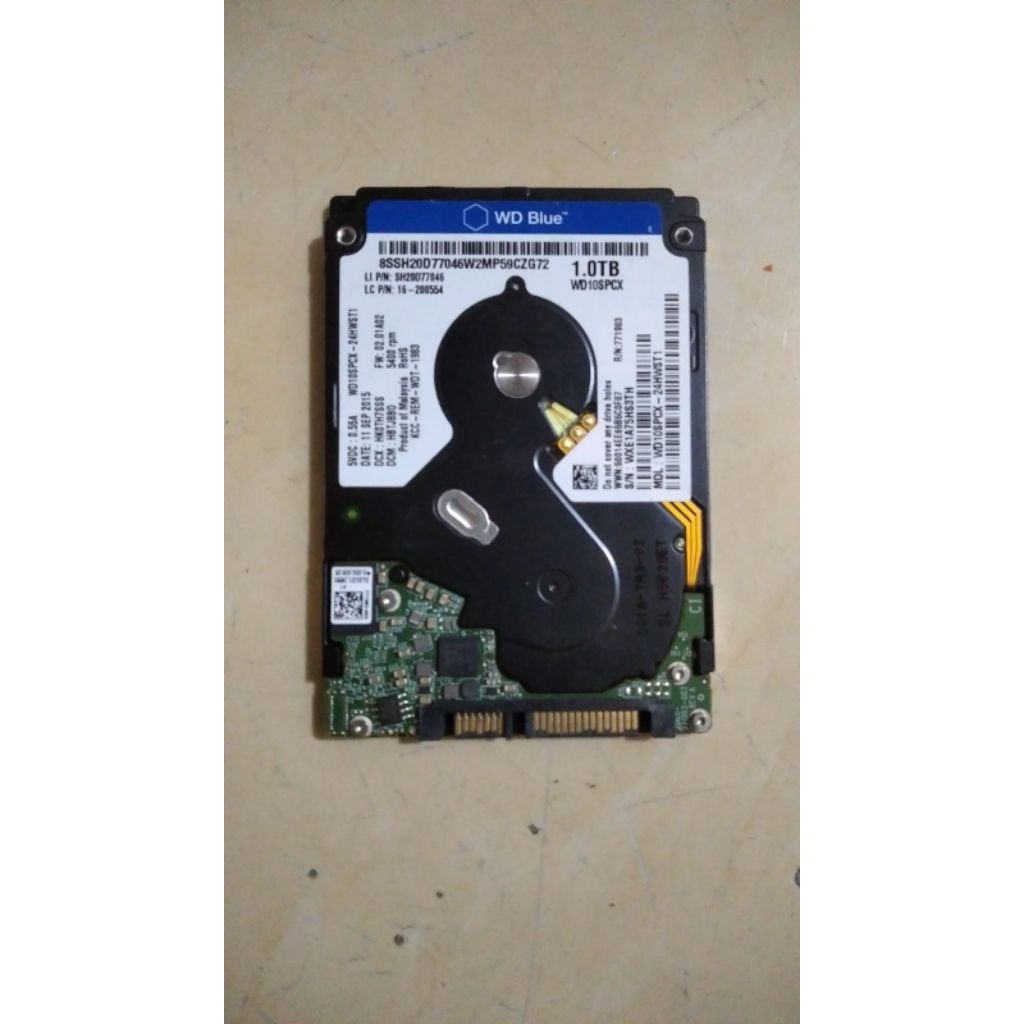 Hardisk Laptop 1 Tera WD slim, Normal, (centinel 99%) Garansi 1 minggu. 
(Konfirm sebelum order. Sto
