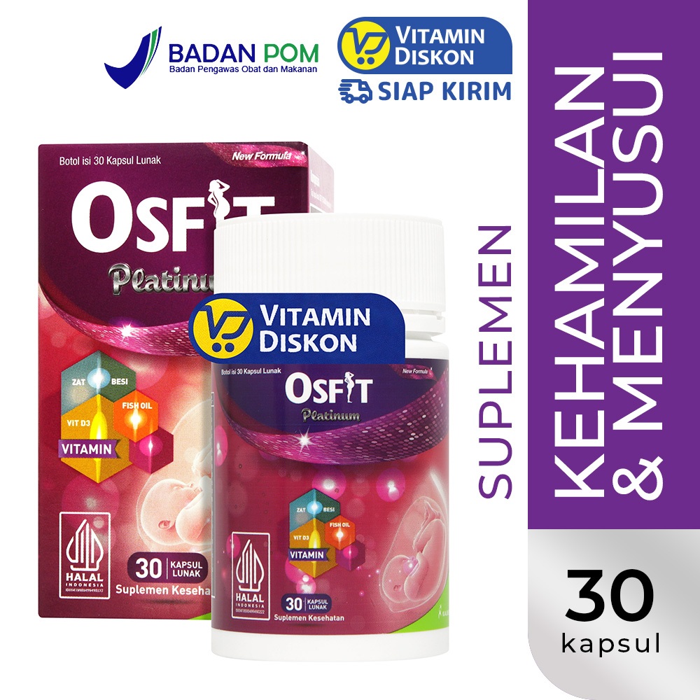 OSFIT PLATINUM SUPLEMEN IBU HAMIL ISI 30 KAPSUL | SUPLEMEN IBU HAMIL, IBU MENYUSUI, PERKEMBANGAN JAN