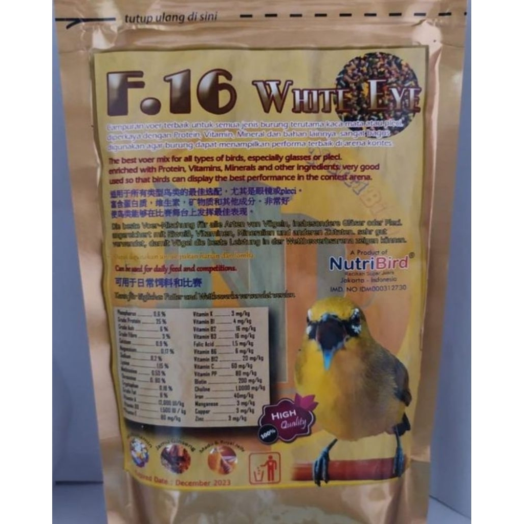F16 WHITE EYE nutribird Makanan burung kenari kacamata pleci ciblek