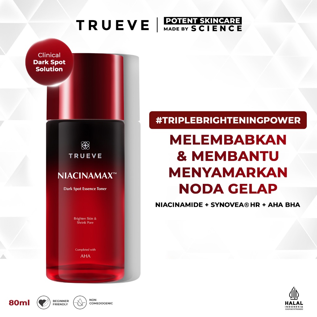TRUEVE Niacinamax Dark Spot Essence Toner - Toner Mencerahkan Kulit Kusam & Bekas Jerawat (Niacinami
