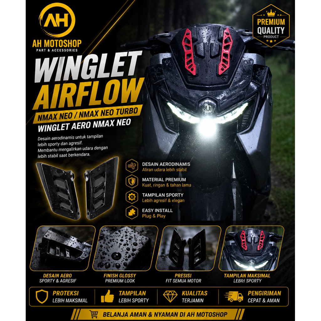 WINGLET AIRFLOW NMAX NEO TURBO WINGLET AERO NMAX NEO