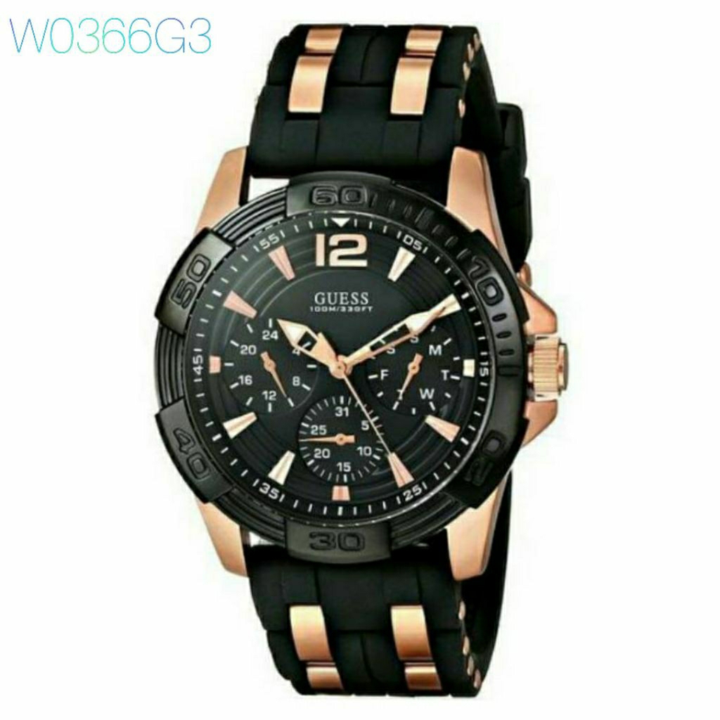 Jam tangan pria guess collection rubber strap