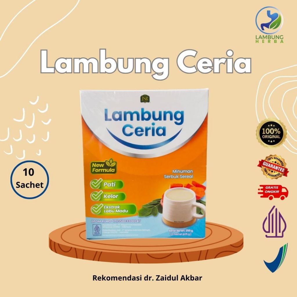 Lambung Ceria isi 10 Sachet - JSR Zaidul Akbar | Solusi Atasi Masalah GERD, Maag, dan Asam Lambung