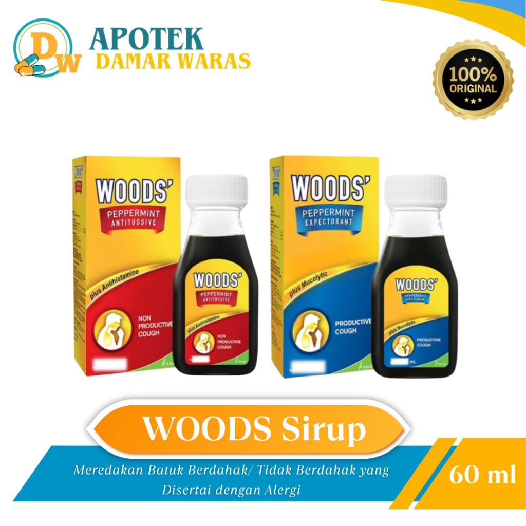 WOODS SIRUP / Batuk Tidak Berdahak / Batuk Berdahak dengan Alergi 60mL