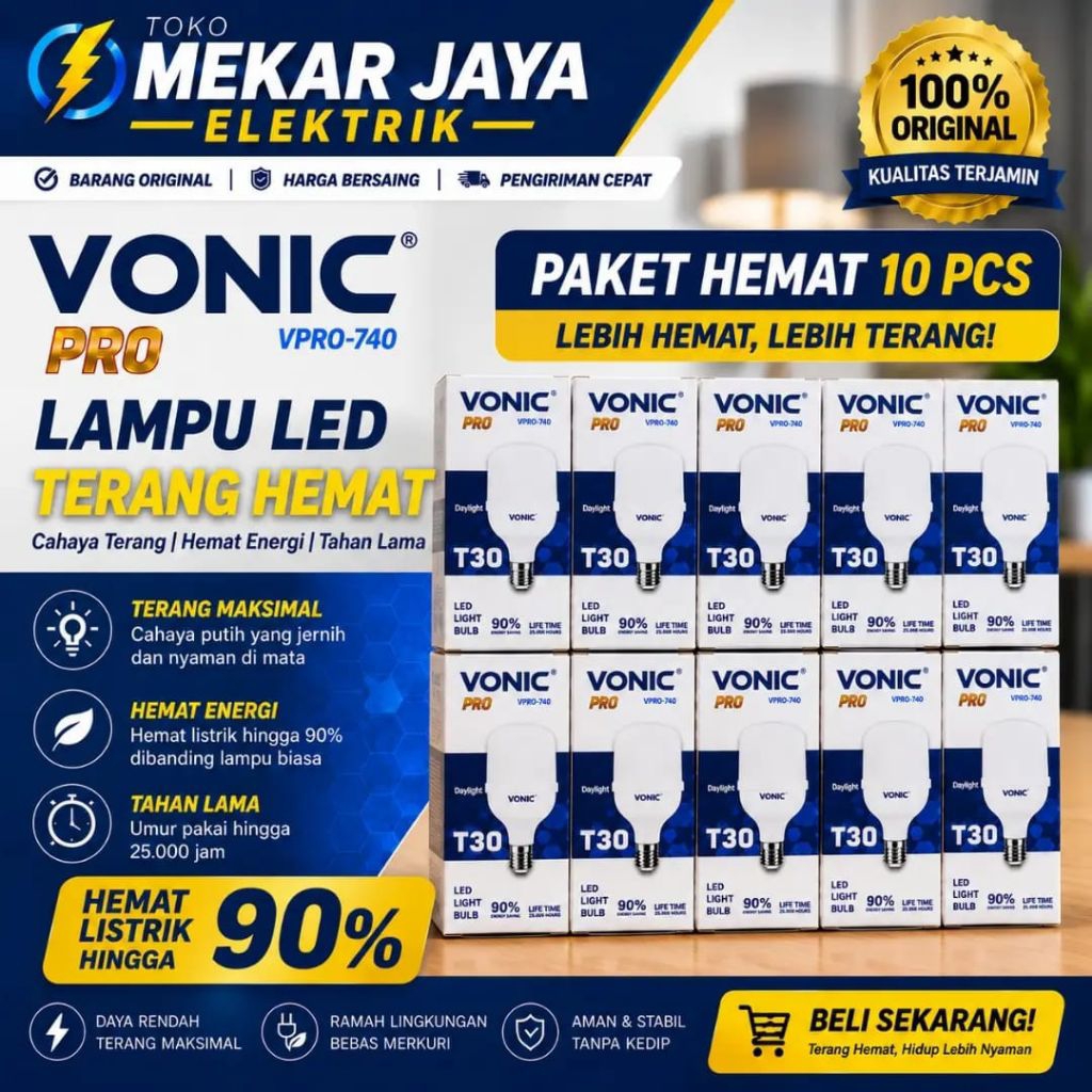 LAMPU LED 30WATT VONIC T30 PAKET 10PCS BOHLAM LED 30W