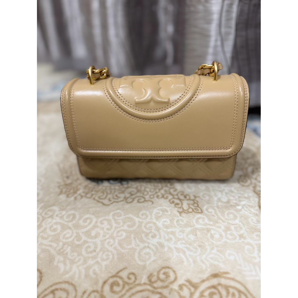 Tory Burch fleming small shoulder desert dune preloved