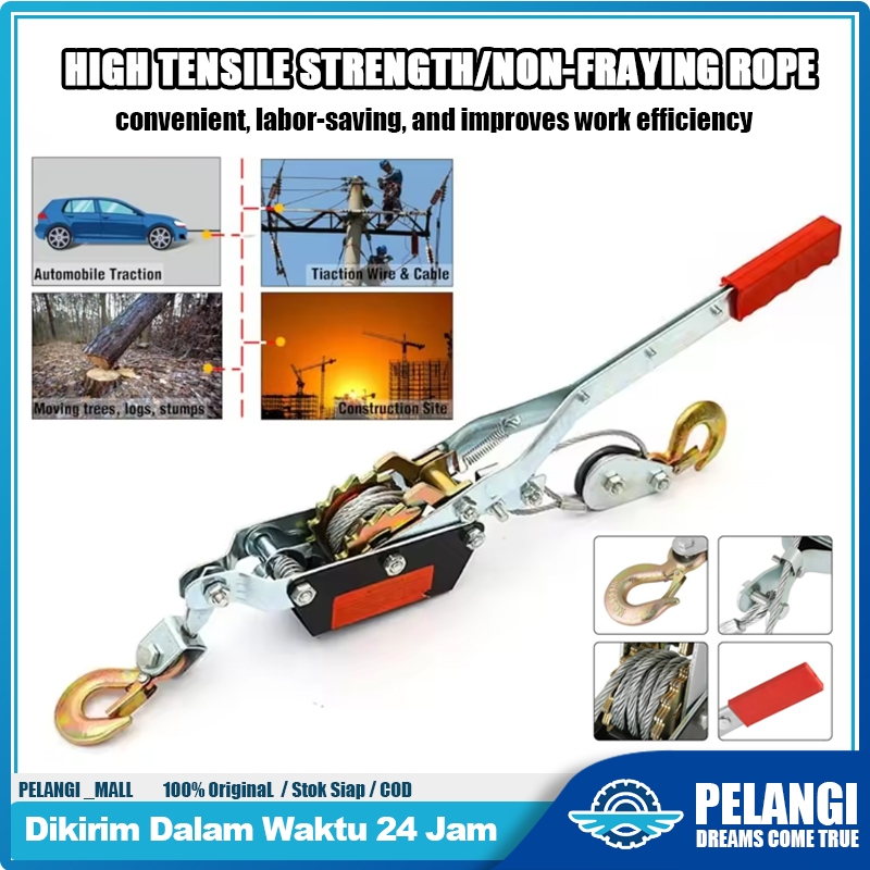 2/4Ton Penarik Tangan Rachet Tracker Tangan Penarik Tangan Penarik Offroad Alat Derek Mobil
