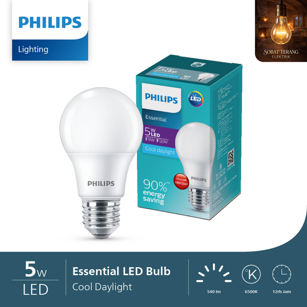 PHILIPS ESSENTIAL LED BULB 3W - 15W, LAMPU PHILIPS LED