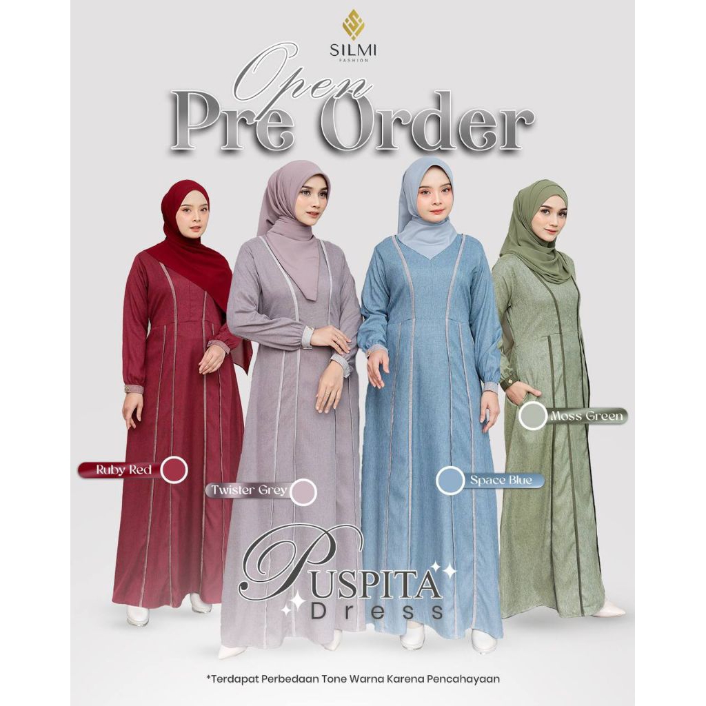 Puspita Dress By silmi/Gamis Silmi/Gamis simpel/gamis kekinian/gamis daily