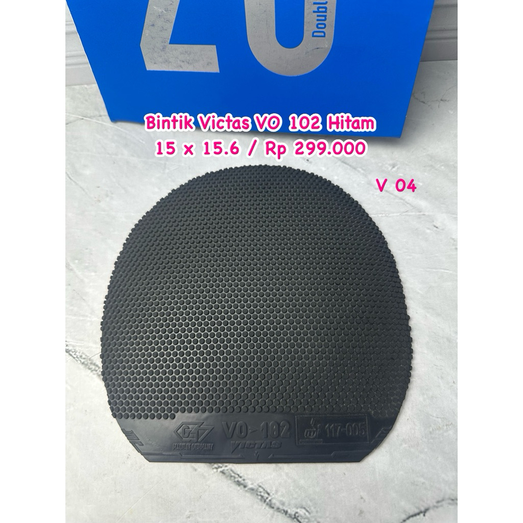 SECOND KARET BET BAT PINGPONG TENIS MEJA BINTIK VICTAS VO 102 HITAM