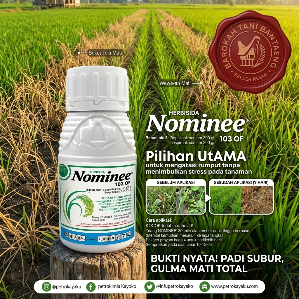 Nominee 103 OF - Herbisida Selektif & Sistemik Pembasmi Gulma Tanaman Padi, Nominee 103 OF 100ml / 2