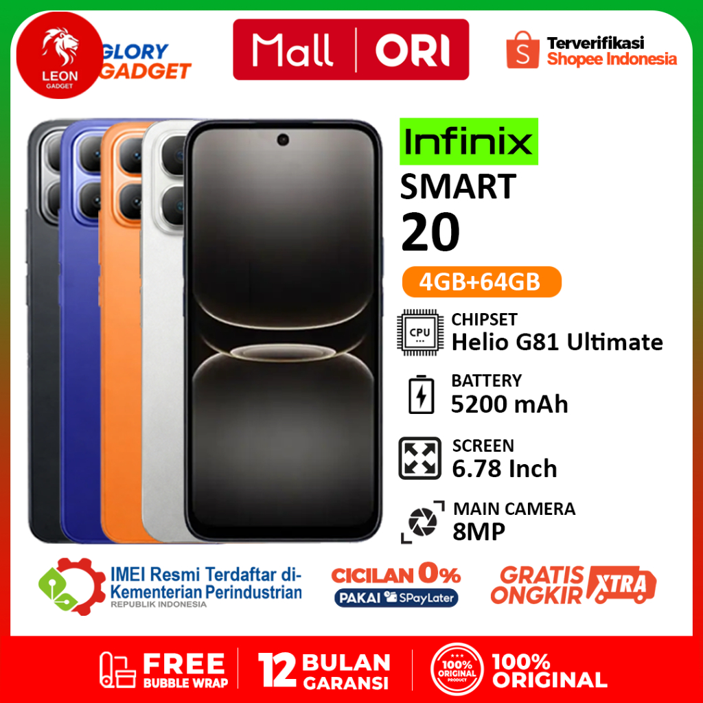 Infinix Smart 20 [4GB+64GB] - Garansi Resmi 1 Tahun