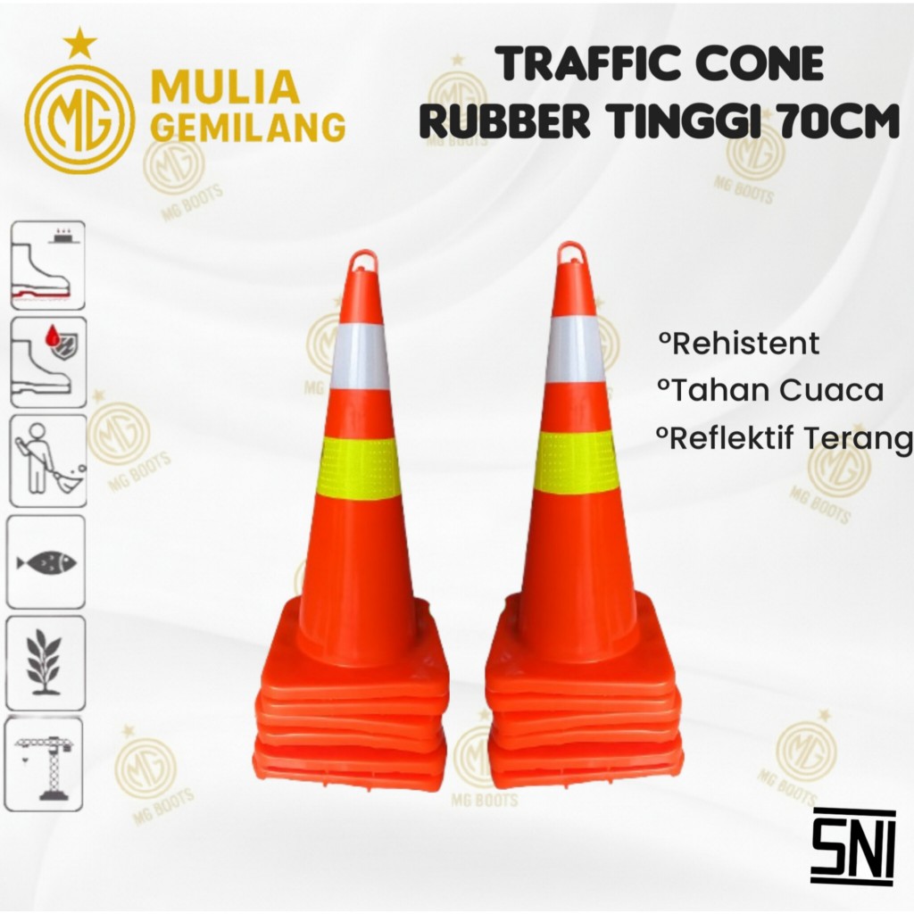 Safety Traffic Cone 70cm Rubber Cone / Traffic Cone