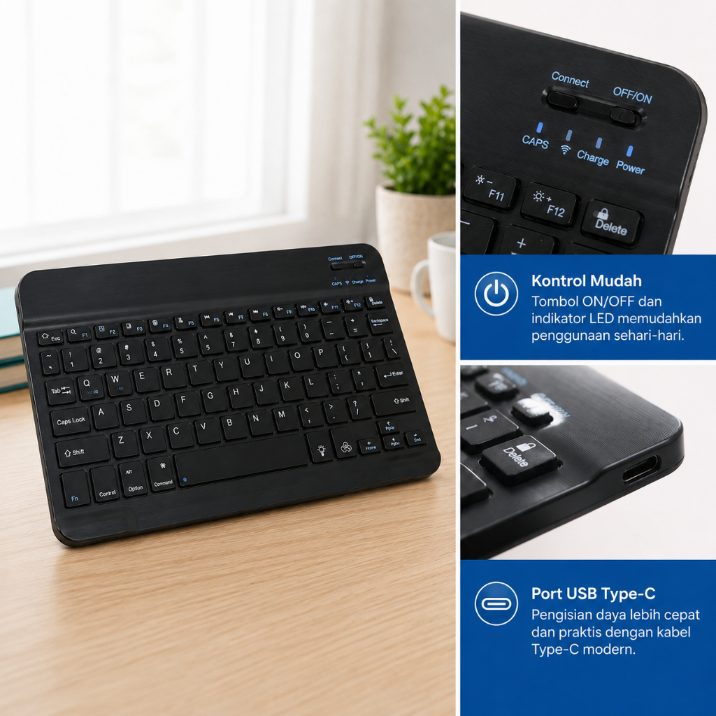 Keyboard Wireless Mini Bluetooth 5.0 RGB Silent Click