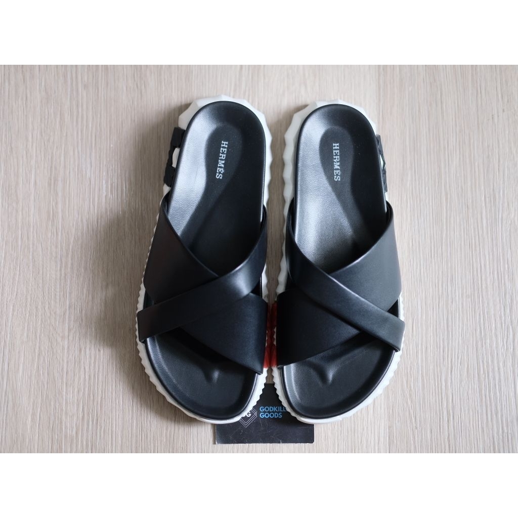 Infra Nappa Leather Black Sandal